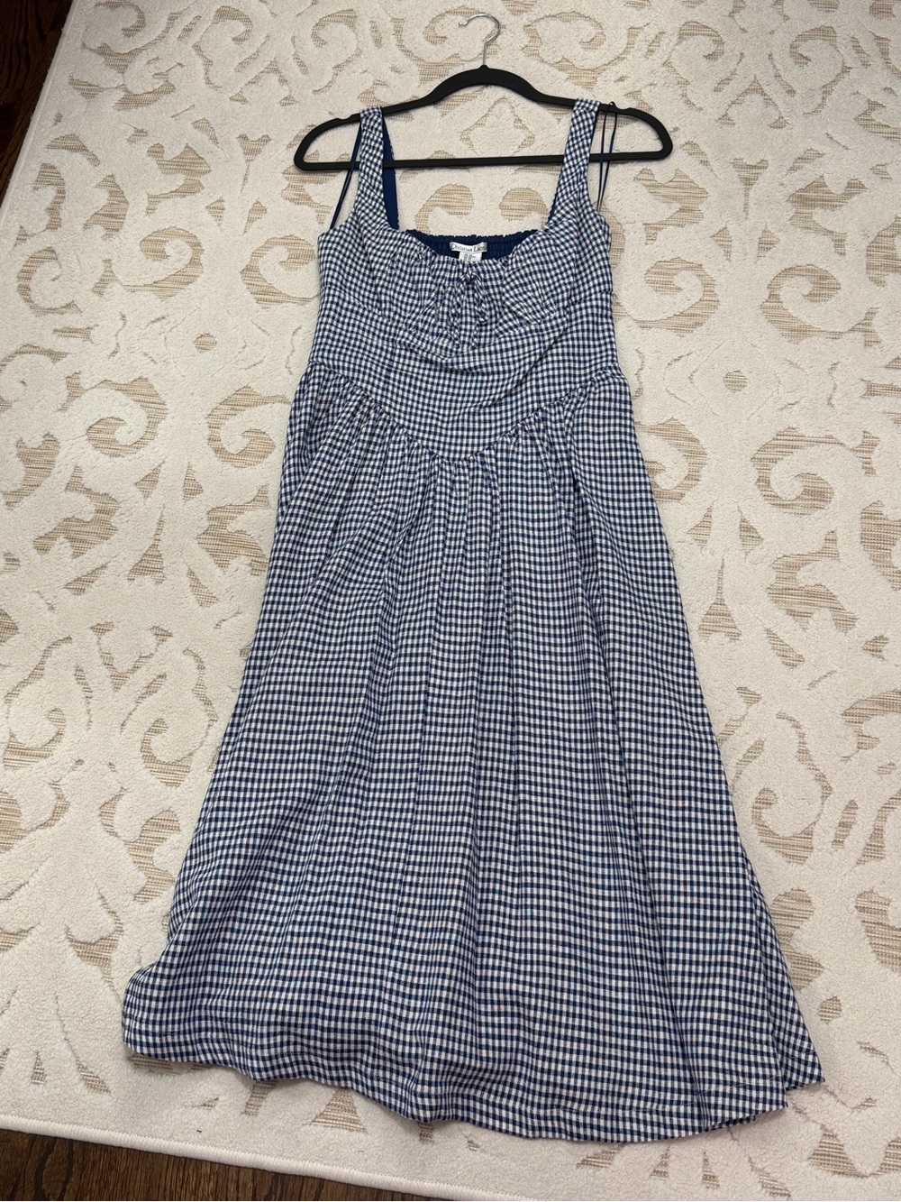 Christian Lacroix Blue and White Gingham Maxi Dress - Picture 3 of 9